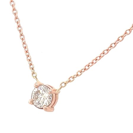 GIROCOLLO IN ORO ROSA 14K 2.06 GR CON DIAMANTE 0.40 CT COLORE I/SI2...