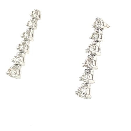 ORECCHINI PENDENTI IN ORO BIANCO 14K 2.67 GR CON DIAMANTI PER 0.87 CT TOTALI...