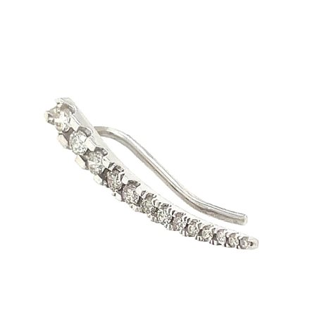 ORECCHINO IN ORO BIANCO 14K 1.04 GR CON DIAMANTI PER 0.35 CT COLORE F PUREZZA...