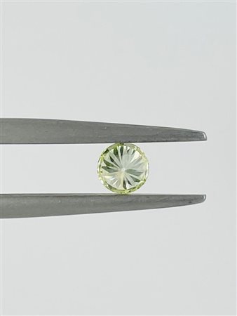 DIAMANTE 0,29 CT COLORE FANCY GIALLO VERDE PUREZZA SI1 - TAGLIO BRILLANTE -...