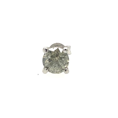 ORECCHINO IN ORO BIANCO 14K 0.49 GR CON DIAMANTE 0.44 CT COLORE FANCY GRIGIO...