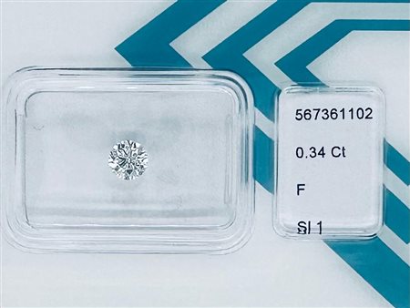 DIAMANTE 0,34 CT COLORE F PUREZZA SI1 - TAGLIO BRILLANTE - CERTIFICATO IGI +...
