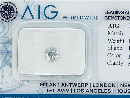 DIAMANTE 0,46 CT COLORE H - PUREZZA SI3 - TAGLIO BRILLANTE - CERTIFICATO AIG...