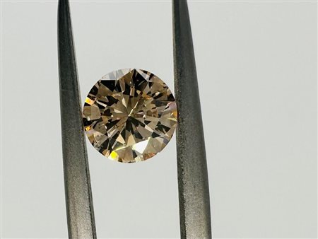 DIAMANTE 0,97 CT COLORE FANCY COGNAC PUREZZA SI1 - TAGLIO BRILLANTE - INCISO...