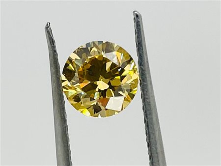 DIAMANTE 1,27 CT COLORE FANCY VIVID MARRONCINO GIALLO ARANCIATO - VS2 -...