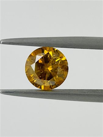 DIAMANTE 1,54 CT COLORE FANCY DEEP MARRONCINO GIALLO ARANCIATO - PUREZZA SI2...