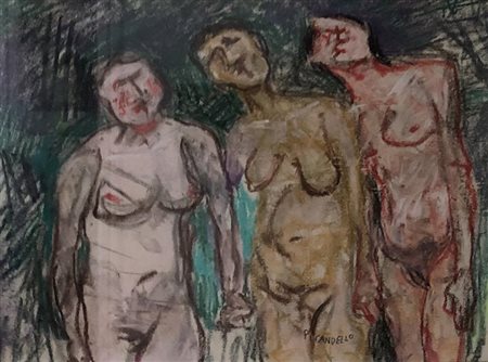 Fausto Pirandello, Tre nude nel bosco, 1967 ca.