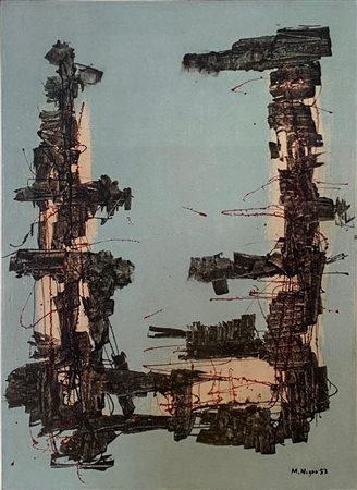 Mario Nigro, S.T. (Composizione in blu, nero e rosso), 1957
