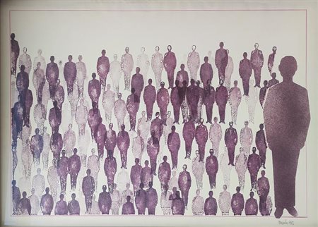 Renato Mambor, Uomini timbro - Primo piano a destra, 1963