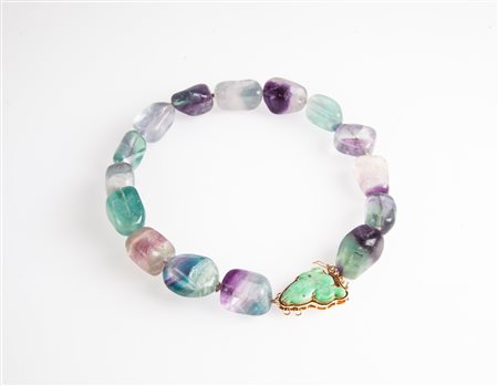  
Girocollo in fluorite e oro 
 Lunghezza cm 41