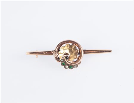  
Spilla borbonica in oro e pietre 
 cm 5,5