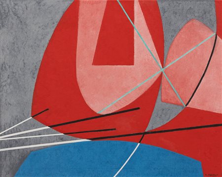 ENRICO PRAMPOLINI Composizione astratta, anni '50
