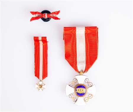 Croce e Croce mignon da Cavaliere dell'Ordine della Corona d'Italia. Vittorio...