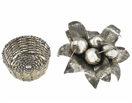 M. Buccellati. Cestino e ciliegie con foglie