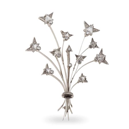 Spilla trembleuse con diamanti