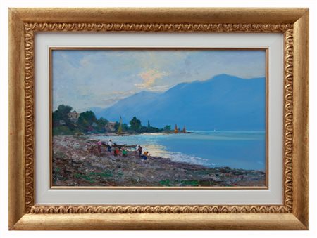 Antonio Pagnotta Roma 1900 - Brescia ? Veduta del lago di Garda