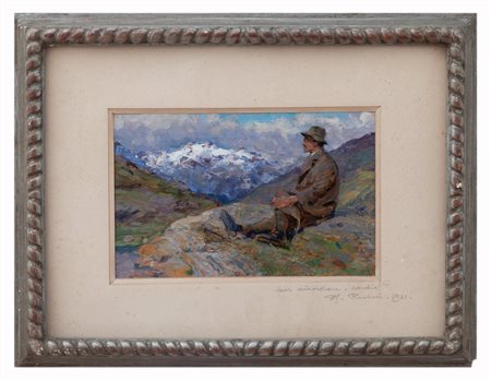Umberto Ruini Modena 1869 - Genova 1955 Autoritratto in montagna