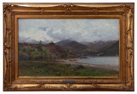 Eugenio Gignous Milano  1850 - Stresa (VB) 1906 Paesaggio lacustre