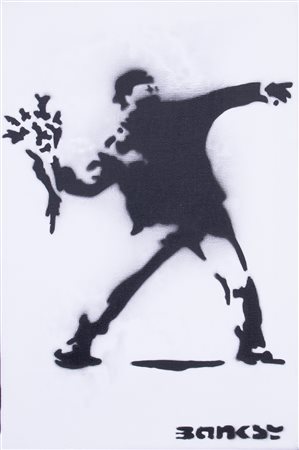 Banksy, Love is in the Air, 2015