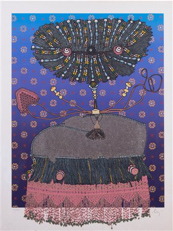 Enrico Baj, «Antoinette du Ligier de la Garde Deshouliére» e «Geneviève Premoy, detta la Cavaliera Balthasar, eroina francese», 1975