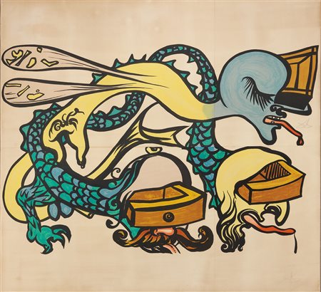 Salvador Dalí, Puzzle of Life (Idra a tre teste), (1974)