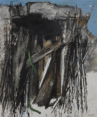 Carlo Mattioli, La biscia verde (Muri), 1982