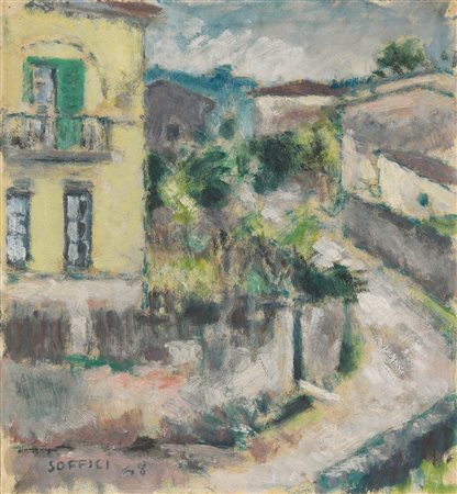 Ardengo Soffici, Paesaggio a Poggio a Caiano, 1948