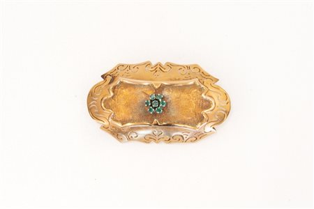 Spilla in oro e smeraldi