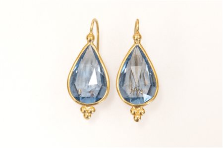 Orecchini in oro e vetro