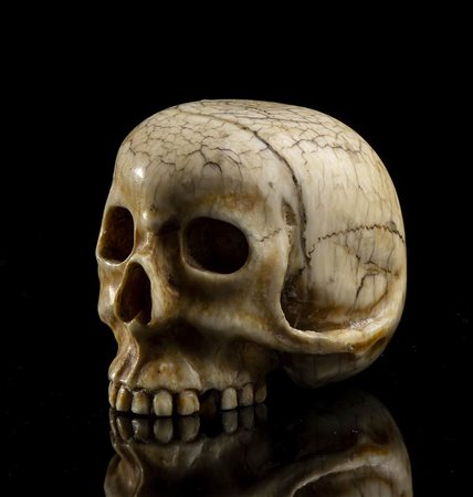 Vanitas tedesca con teschio in avorio - XVIII secolo