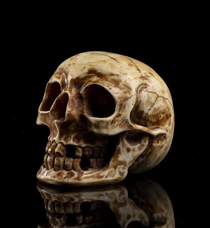 Vanitas tedesca con teschio in avorio - XVIII secolo