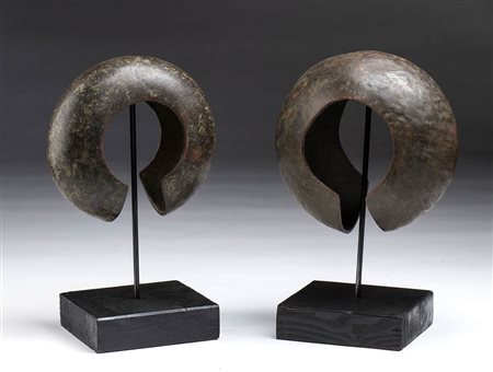 Coppia di cavigliere in bronzo - Repubblica Democratica del Congo, prima metà del XX secolo