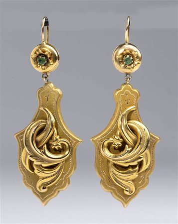 Orecchini borbonici in oro - XIX secolo, Italia meridionale