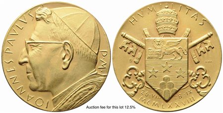 CITTA' DEL VATICANO. Giovanni Paolo I (26 Agosto - 28 Settembre 1978). Trittico di medaglie