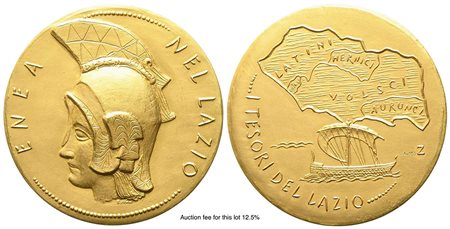 ITALIA. Medaglia coniata nel 1982 per la serie dei tesori italiani - Enea nel Lazio