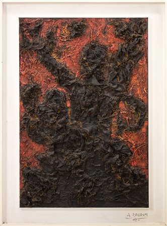Andrea Raccagni Senza titolo, 1957 olio materico su tela cm 142x100.