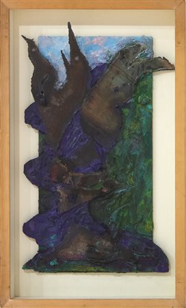 Andrea Raccagni Senza titolo, Anni Ottanta tecnica mista su tavola cm 70x34.