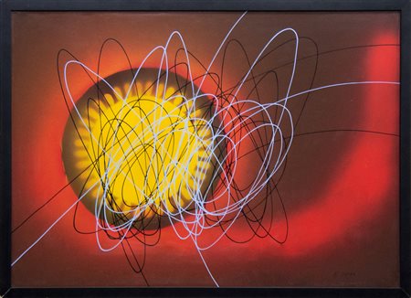 Roberto Crippa Spirale, Anni Settanta olio su cartoncino intelato cm 50x70...