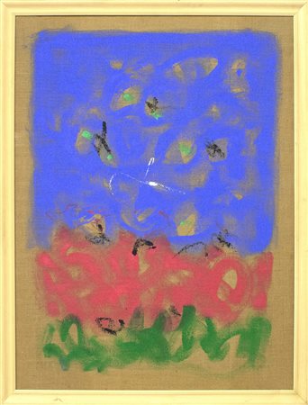 Salvatore Emblema Senza titolo, 1970 terre colorate e detesitture su tela di...