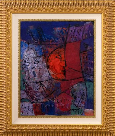 Franco Rognoni Città tecnica mista su carta reitelata cm 41,5x33 Autentica a...