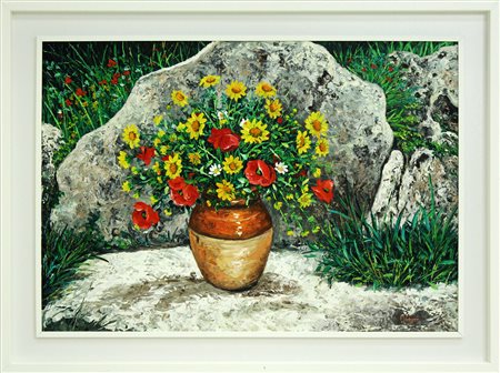 Michele Carpignano Nel mio giardino, 2016 tecnica mista su tela cm 70x100...