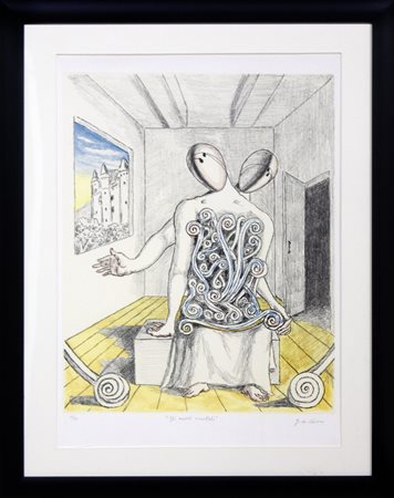 Giorgio De Chirico Gli amici orientali, 1970 litografia a 7 colori cm 70x50...
