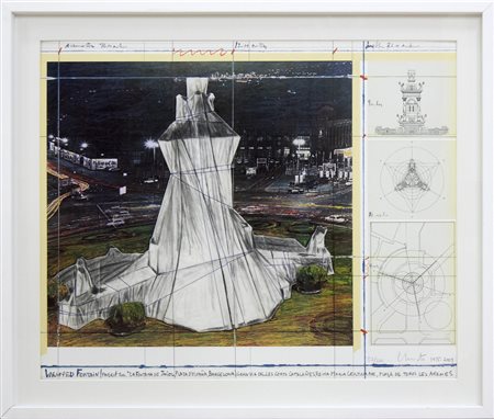 Christo Wrapped Fountain, Project for la Fontana de Jujol, Barcellona, 2009...