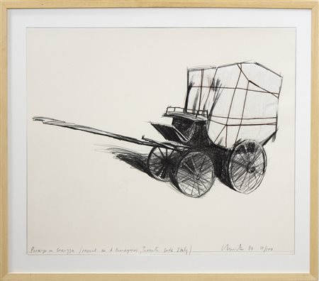 Christo Package on Carrozza, Project for A. Berlingeri, Taranto, Italy, 1984...