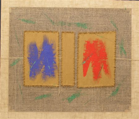 Salvatore Emblema Senza titolo, 2005 terra colorata su tela di iuta detessuta...