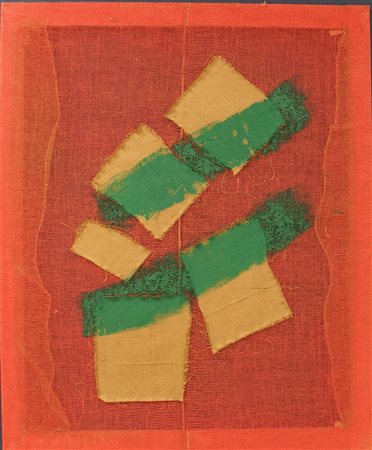 Salvatore Emblema Senza titolo, 2005 terra colorata su tela di iuta detessuta...