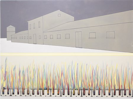 Renato Mambor Paesaggi tagliati – casolare, 2006 acrilico su tela tamburata...