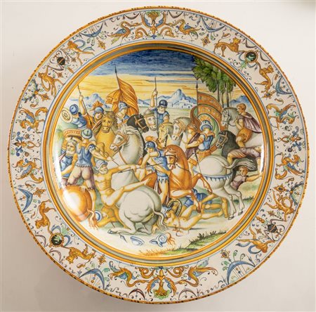 MANIFATTURA VINCENZO MOLARONI, Pesaro, XX secolo. Grande piatto in ceramica...