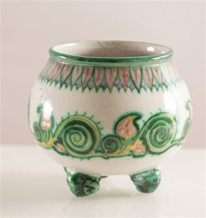 PIETRO MELANDRI (Faenza 1885 - 1976), PAOLO ZOLI decoratore. Alzatina in...