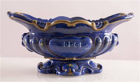 MELANDRI E FOCACCIA (Faenza 1922 - 1931) Giardiniera in ceramica policroma...